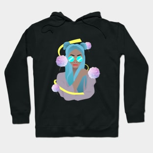 black girl with blue birthday gift Hoodie